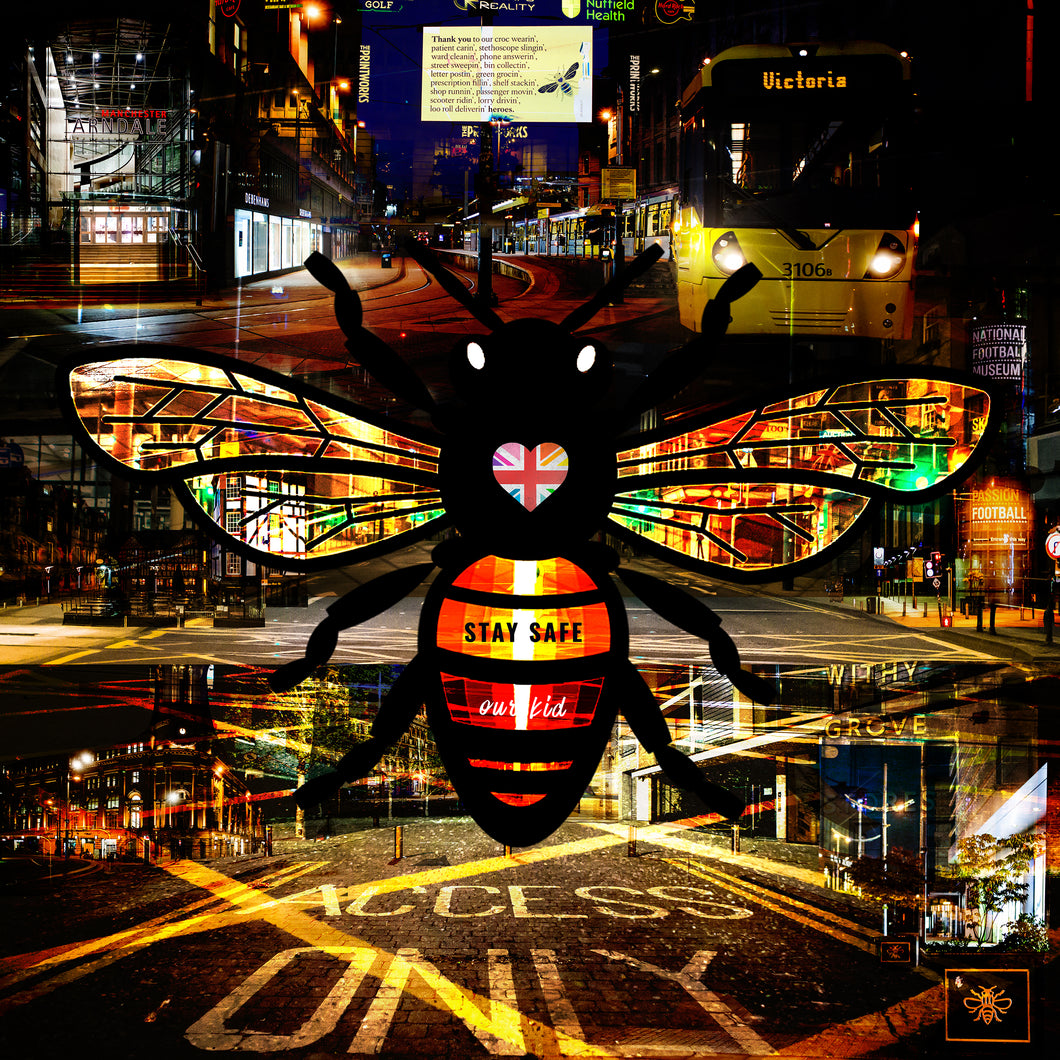 Lockdown Neon Bee Print