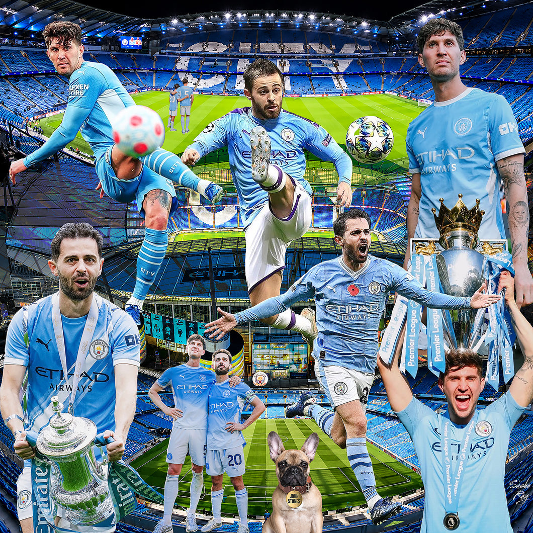 John Stones and Bernardo Silva Manchester City