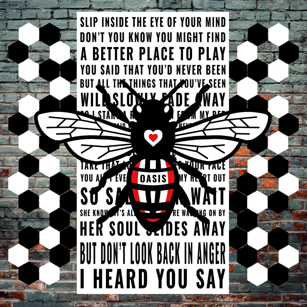 Don't look back in anger Oasis Bee Canvas