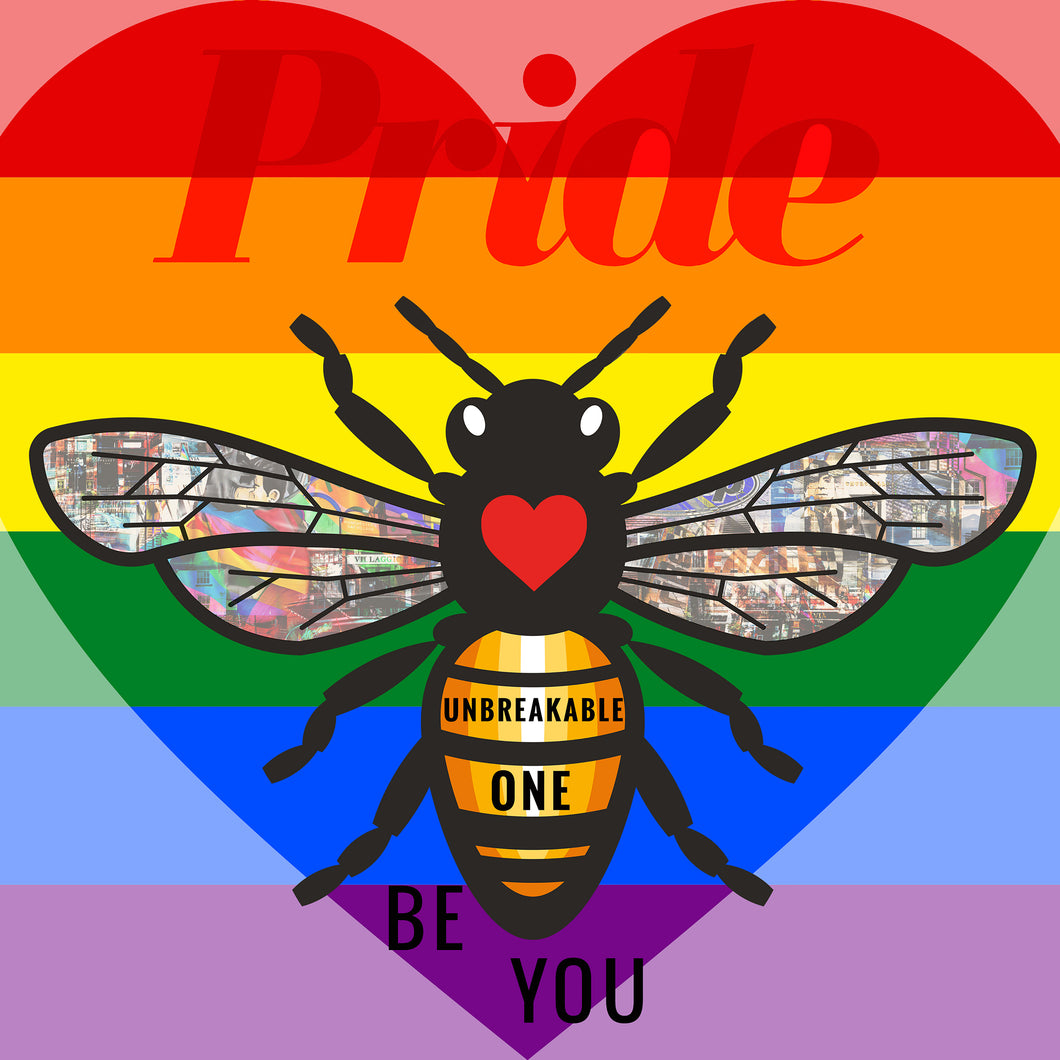 Pride Rainbow Bee Print