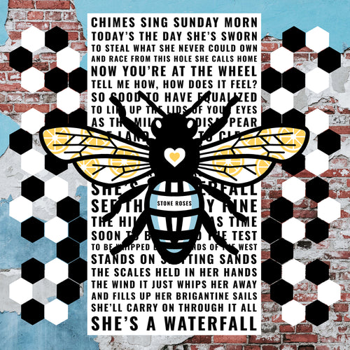 She's a waterfall Stone Roses Bee Canvas